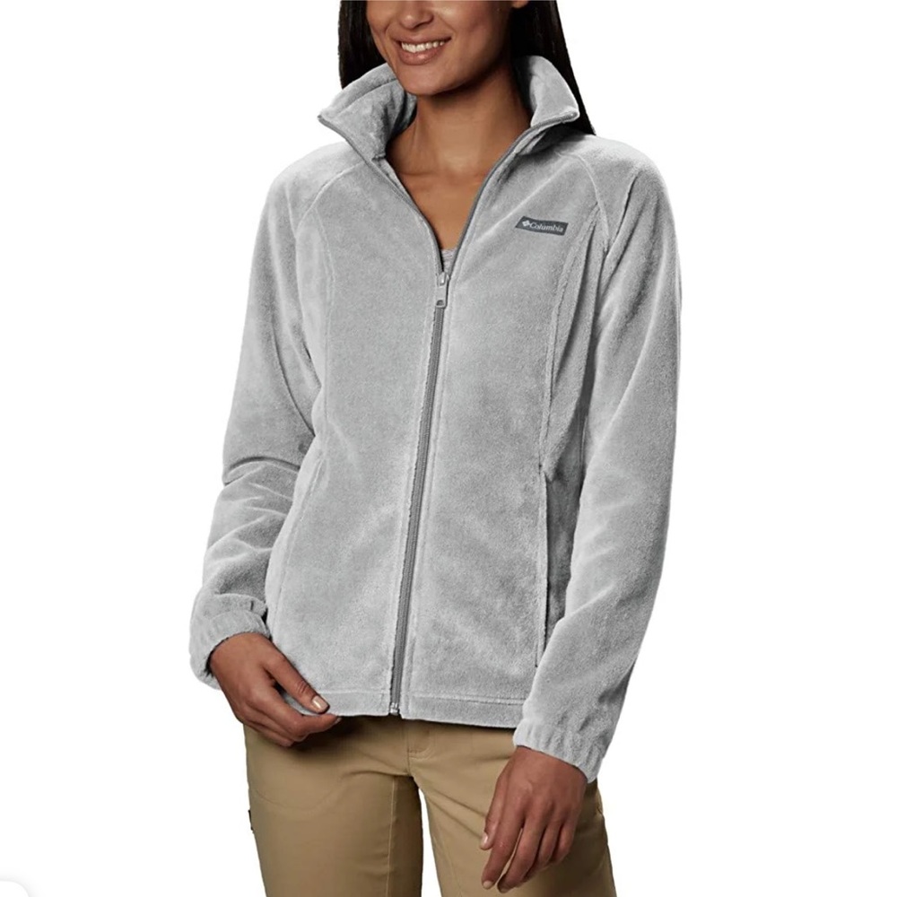 Columbia kid’s Light Gray Zip-Up Sweater